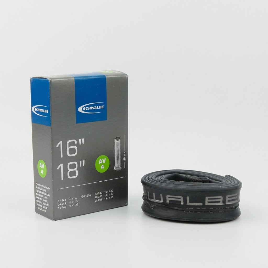 Schwalbe AV4 Size 16/18 Schrader Valve Tube for Folding Bikes