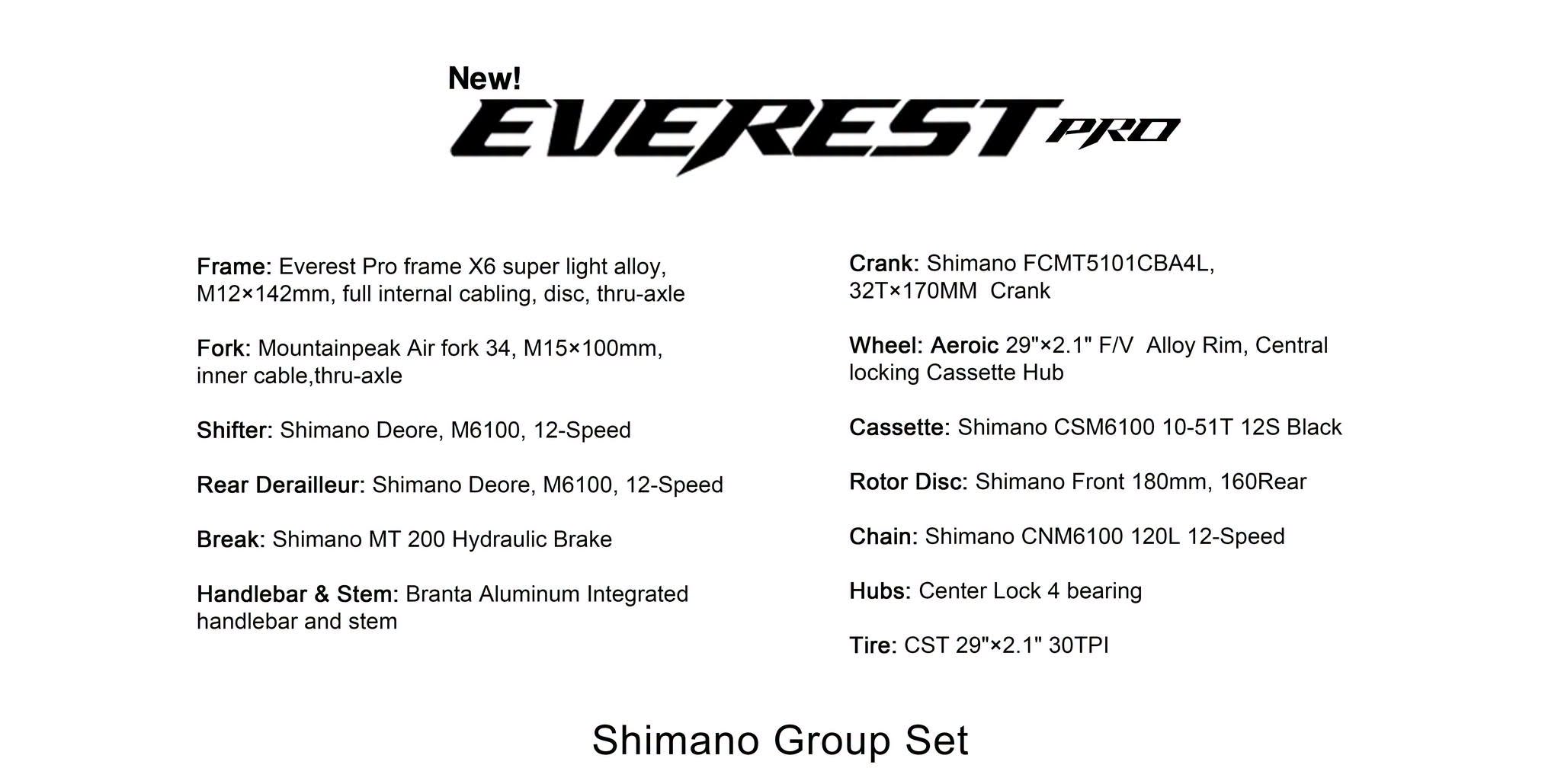 Mountainpeak Everest PRO 29er Shimano Deore 12s MIXED