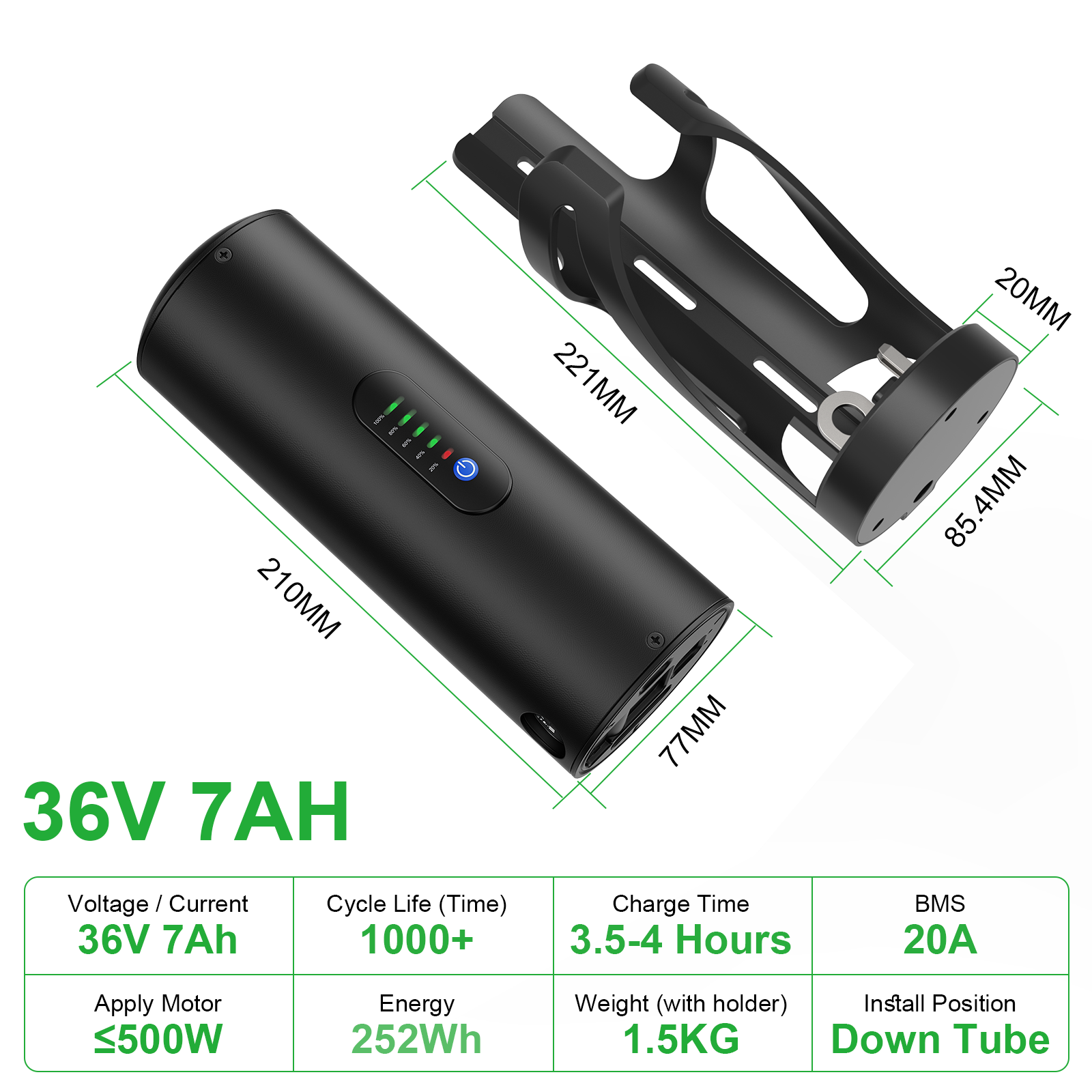 UPP B-Series U005 36V LG Cells E Bike Battery