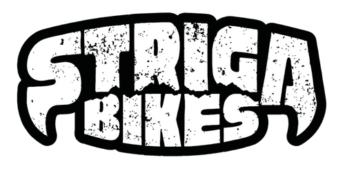 Logo of Striga Bikes with a distressed texture on a white background